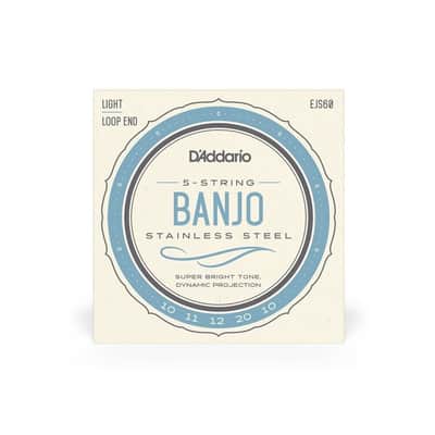 D'Addario 10-20 Regular Light Stainless Steel 5 String Banjo Strings - EJS60 image 2