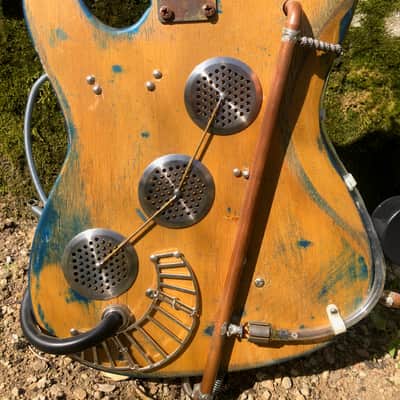 handmade telecaster blue/steampunk image 6