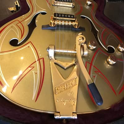 Gretsch Rare MIJ Custom G6120DS w/HSC 2013 Gold w/Custom Pinstripes by Hot Rod Walt #341 image 2