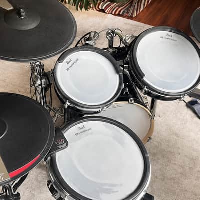 Pearl e/MERGE e/HYBRID Electronic Drum Kit + Eliminator Redline Double Pedal & Hi-Hat Stand image 2