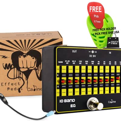 Caline CP-24 10 Band EQ Guitar or Bass Effect Pedal True Bypass, FREE PICK + HOLDER+ FREE SHIP USA image 4