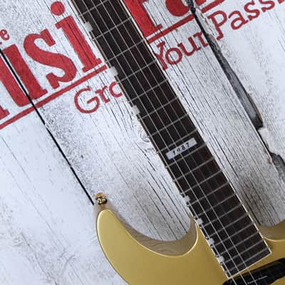 ESP LTD '87 Series Mirage Deluxe '87 Solid Body Electric Guitar Metallic Gold image 9