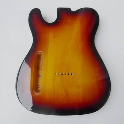 Telecaster Style Alder Guitar Body with Burl Veneer and White Binding image 2