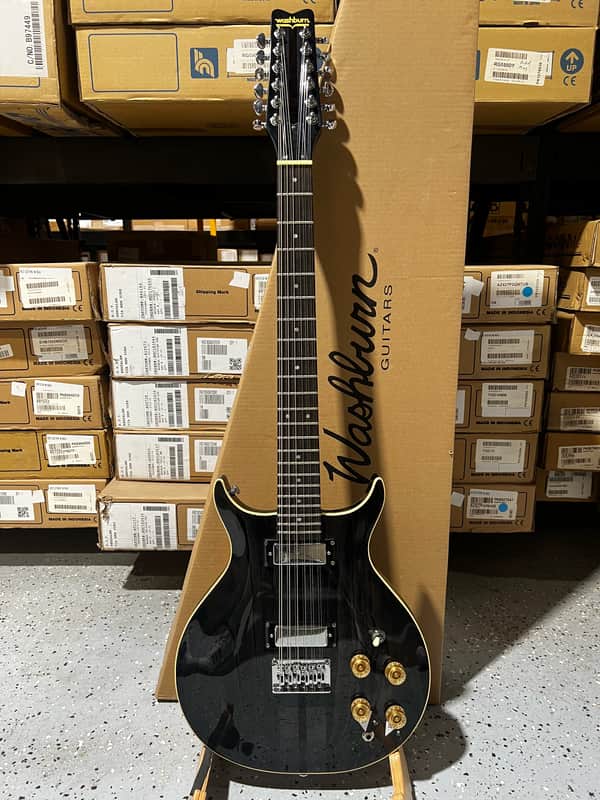 Washburn Wing Series Hawk 12 12-string Electric Guitar - Trans Black image 1