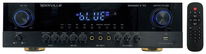Rockville SingMix 5 2000w Home Receiver Mixing Amplifier w/ Bluetooth/Echo image 1