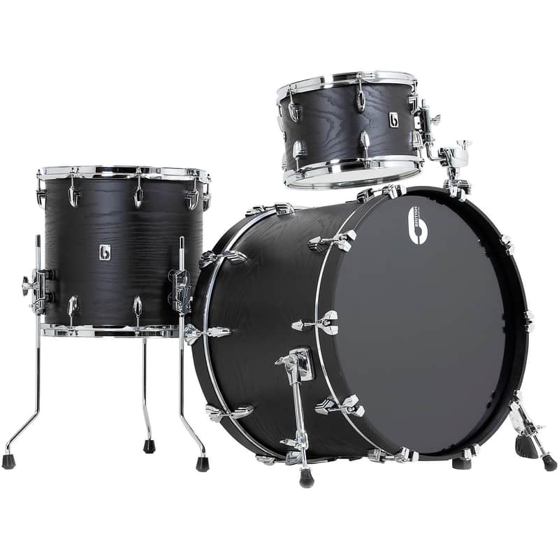 British Drum Company 12/16/22 Raven Series 3-Piece Drum Set - Satin Black image 1