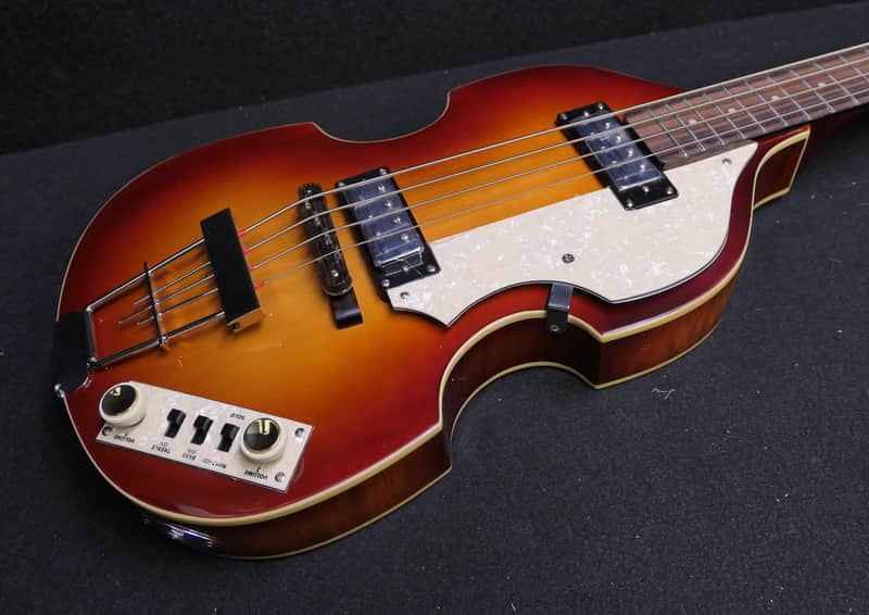 Hofner Ignition Beatle Bass HI-500/1-SB Brand New 2026 Model with 500/1 TAILPIECE & Yellowed Pickguard ( Replaces HI-BB-PE-SB ) image 1