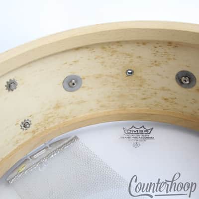 *Premier Olympic 14x5.5"White Silk Snare Drum 8Lug Vintage 60s 3Ply Birch Chrome image 11