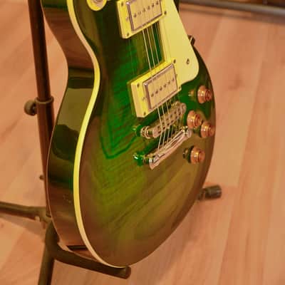 Epiphone Les Paul Gibson P94 Translucent Green Flamed Maple Top Schaller hardware image 9