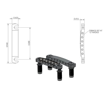 NEW Hipshot 6 String Tone-A-Matic Guitar Bridge and Tailpiece Notched - NICKEL image 4