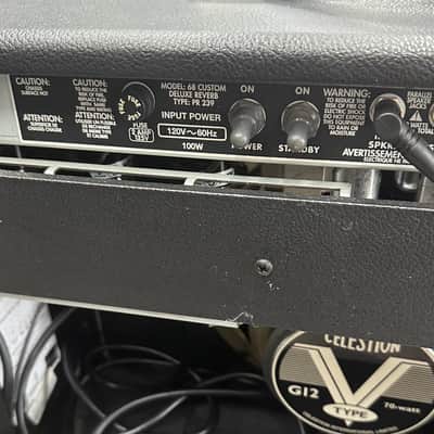 Fender '68 Custom Deluxe Reverb 2-Channel 22-Watt 1x12" Guitar Combo 2013 - Present - Black image 7