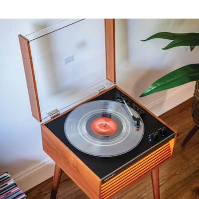 Crosley CR6237A Dean 3-Speed Bluetooth Record Player Natural With Legs-NEW image 6