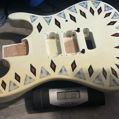 2021 Indonesian Kramer Nightswan Aztec Marble Guitar Body Floyd Ready 24.75" image 18
