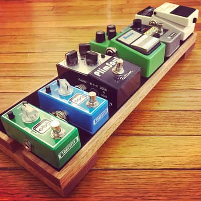 Wood Guitar Pedal Board. 18x6" Red Oak Mini Effects Pedalboard. image 1