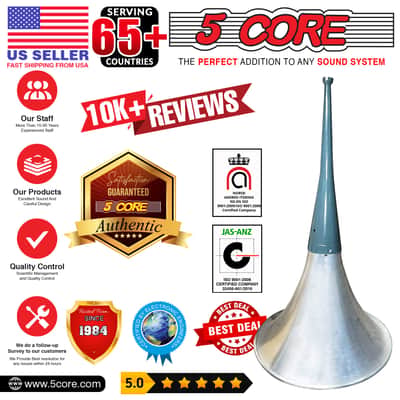 5 Core PA Horn Speaker Indoor Outdoor 22 Inch Long Range Trumpet Horn - Loud Sound Megaphone +Mounting Bracket | Aluminum-Iron Body | Universal Screw-On | Weatherproof-22" Long Throw Aluminum Horn+Metal image 12
