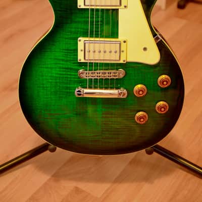 Epiphone Les Paul Gibson P94 Translucent Green Flamed Maple Top Schaller hardware image 8