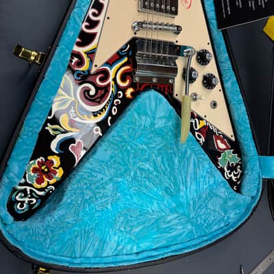GIBSON CUSTOM SHOP FLYING V HENDRIX 2006 - Black/Paisley Painted image 12