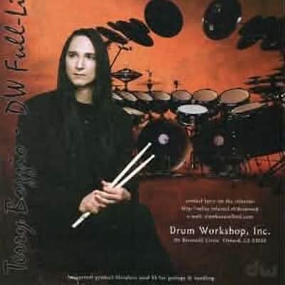 Terry Bozzio's DW 5x14" Collector's Edge Snare Drum, 1998 Autographed - Transparent Black Satin image 6