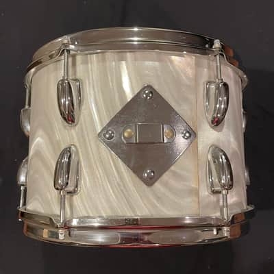 Slingerland Tom 8" x 12" Early 70s White Satin Flame Pearl image 4