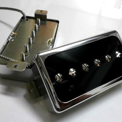 Humbucker Sized P90 Pickups SET Hand Wound PAF Size Single Coil Q Bridge Neck by Q pickups image 9