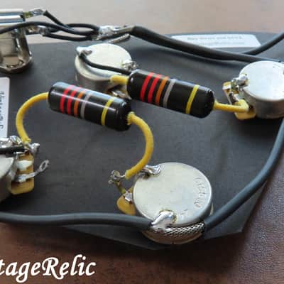 ES-335 Pre-wired Harness Bumblebee Oil .022uF Caps CTS fits Gibson Historic Vintage ES-330 image 5