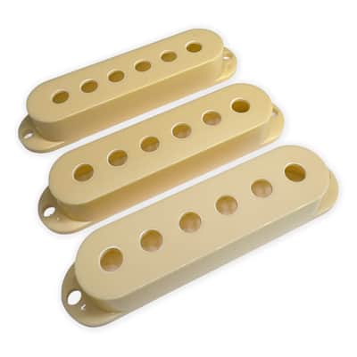 Single Coil Pickup Covers, Aged White / Cream, Modern (52mm / 50mm / 48mm) Spacing image 1