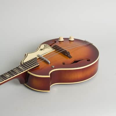Florentine K-72 Hollow Body Electric Mandolin, made by Kay,  c. 1959, original grey chipboard case. image 7
