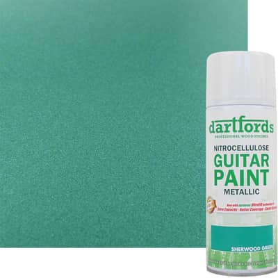 dartfords Sherwood Green Metallic Nitrocellulose Guitar Paint 400ml Aerosol image 2