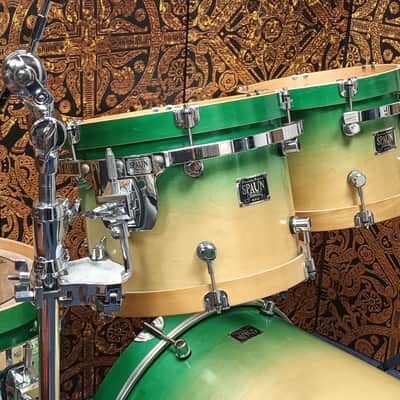 Spaun USA Custom Maple Shell Pack in Green Fade – 20″,10″,12″,15″ & 13″SN image 9