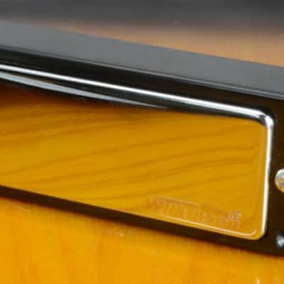 Wilkinson WMHR Mini Humbucker – Alnico V Magnet, Chrome Pickup w/ Black P90 Ring (Neck or Bridge)-Black image 2
