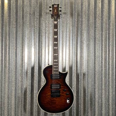ESP LTD EC-1000 ET Evertune Quilt Top Dark Brown Sunburst Guitar & Case #1459 Used image 3