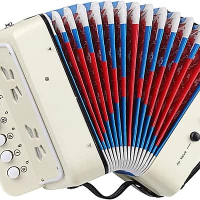 Kids Accordion Toy Accordian Mini Musical Instruments 10 Keys Button for Child Children Kids Toddlers Beginners (White) image 1