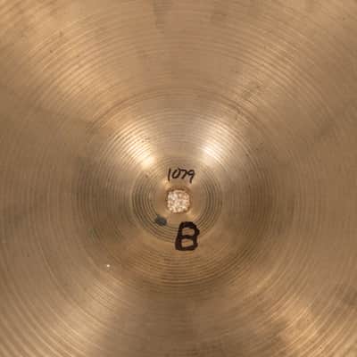 1970s Zildjian 14" Thin Stamp Hi Hat Cymbals 1079g image 4