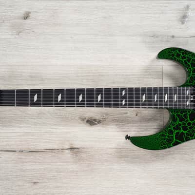 Mint Legator N6FR Ninja Guitar, Ebony Fretboard, Floyd Rose Tremolo, Green Crackle image 7