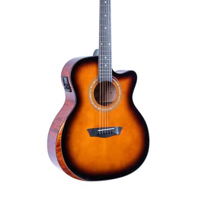 Washburn WCG10CE Comfort Series Grand Auditorium Cutaway Acoustic Electric Guitar - Desert Sunset (WCG10CE-U) image 6