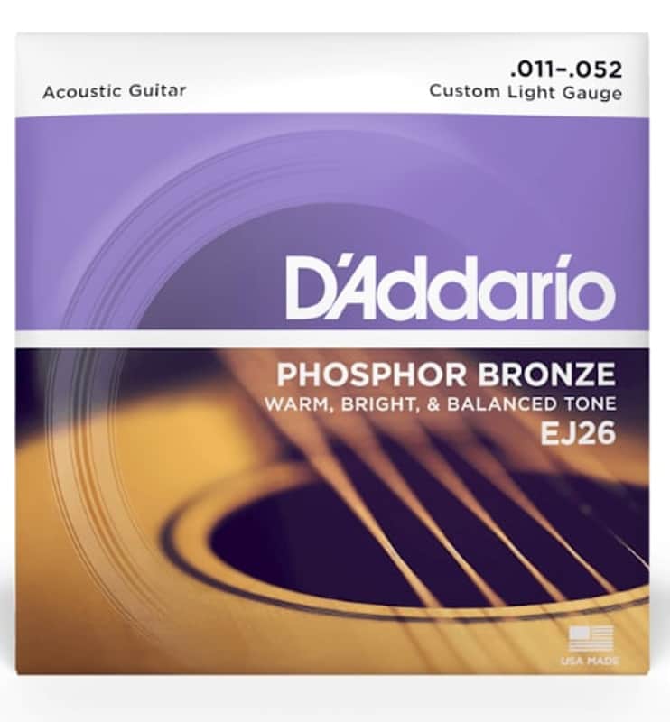D'Addario EJ26 Phosphor Bronze Acoustic Guitar Strings, Custom Light, 11-52 image 1
