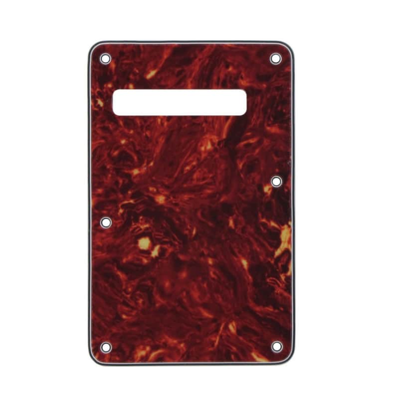 Strat Stratocaster Electric Guitar Back Plate Trem Tremolo cover USA MEX FIT - Red Tortoise image 1