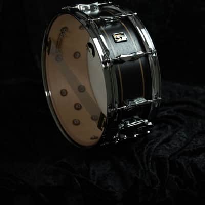 British Drum Company Merlin | 14x5.5" 10-Lug Maple / Birch Snare Drum Black Tulip Veneer. New with Full Warranty! image 23