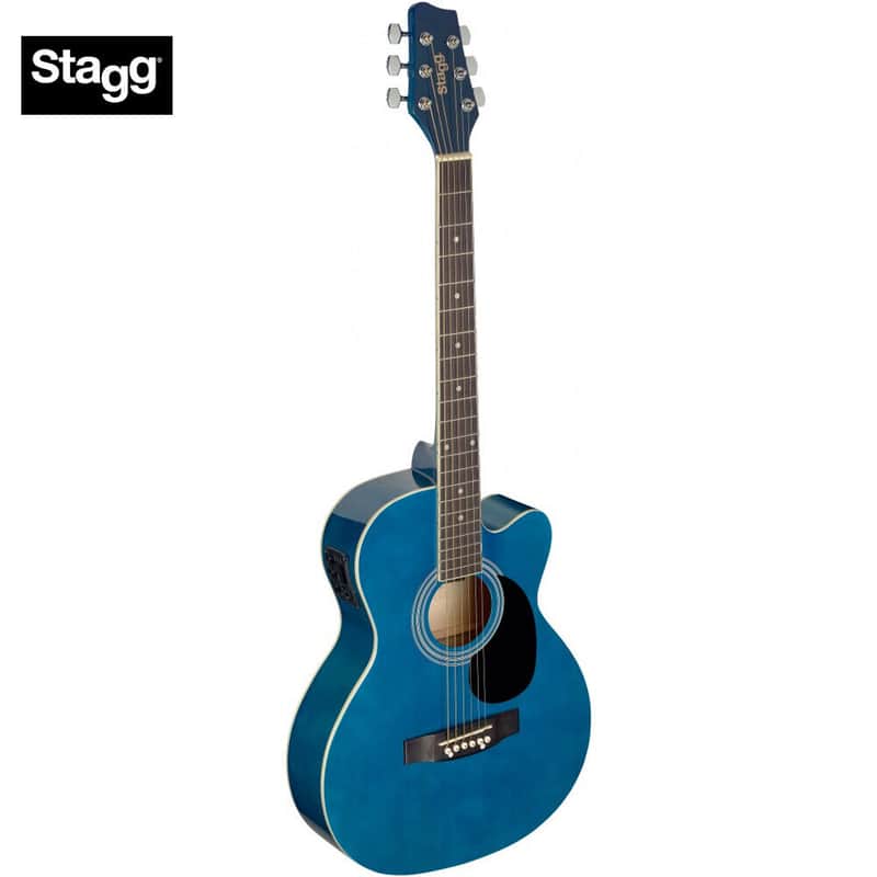 Stagg SA20ACE BLUE Auditorium Cutaway Basswood Top Nato Neck 6-String Acoustic-Electric Guitar image 1