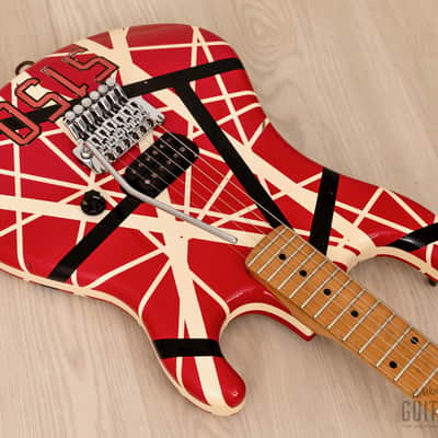 1990s ESP EVH Frankenstrat 5150 VH-250 Striped w/ Floyd Rose, Japan image 8