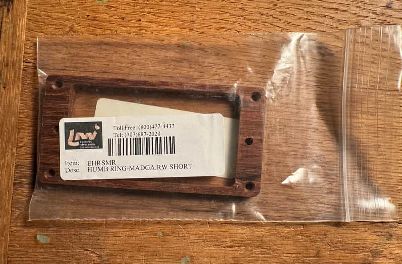 Luthiers Merchantile EHRSMR - NOS - Madagascar Rosewood Short Humbucker Pickup Ring image 1