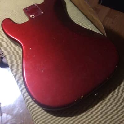 Vintage Fender Precision Bass Body 1971-1973 Candy Apple Red RARE image 6