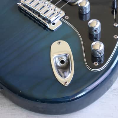 1989 Schecter Japan "East Series" HSS Stratocaster (Transparent Turquoise) image 3