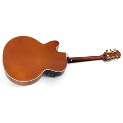 Epiphone 150th Anniversary Zephyr DeLuxe Regent Hollowbody Electric Guitar Regular Aged Antique Natural image 2