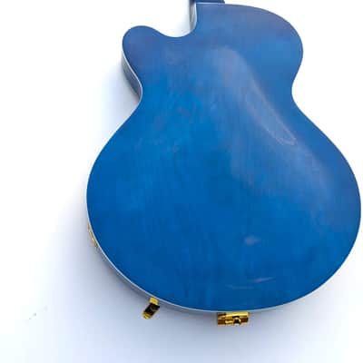 Nashville L5 Electric Guitar Hollow Body bLUE Flamed Maple Jazz Guitar Bigsby image 6