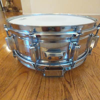 Rogers Vintage 1963/64 Dynasonic 7 line come over brass snare drum with snare rail! image 8