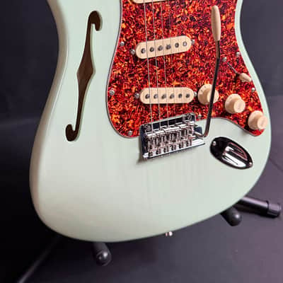 Fender American Professional II Thinline Stratocaster Electric Guitar Surf Green w/ OHSC image 3