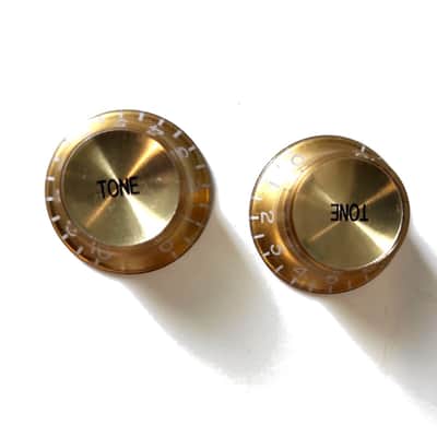2 Gold NOT engraved TopHat Tone Knobs with Gold Reflector Cap for Gibson SG styl image 2