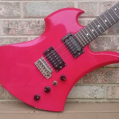 Vintage 1980's BC Rich NJ Series Mockingbird Electric Guitar w/ Gig Bag! Hot Pink, Japan! image 1