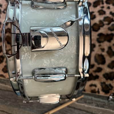 60s Slingerland Buddy Rich Artist Model 5.5x14" 8-Lug 1 ply Solid Maple Snare Drum White Marine Pearl image 4